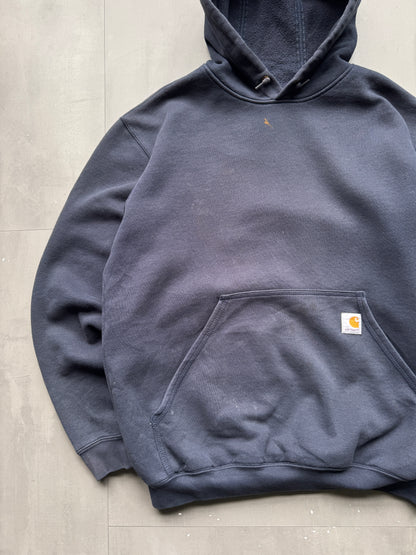 VINTAGE CARHARTT FADED NAVY HOODIE - L