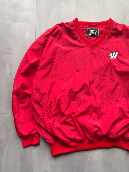 VINTAGE STARTER WISCONSIN BADGERS RED WINDBREAKER - XXL