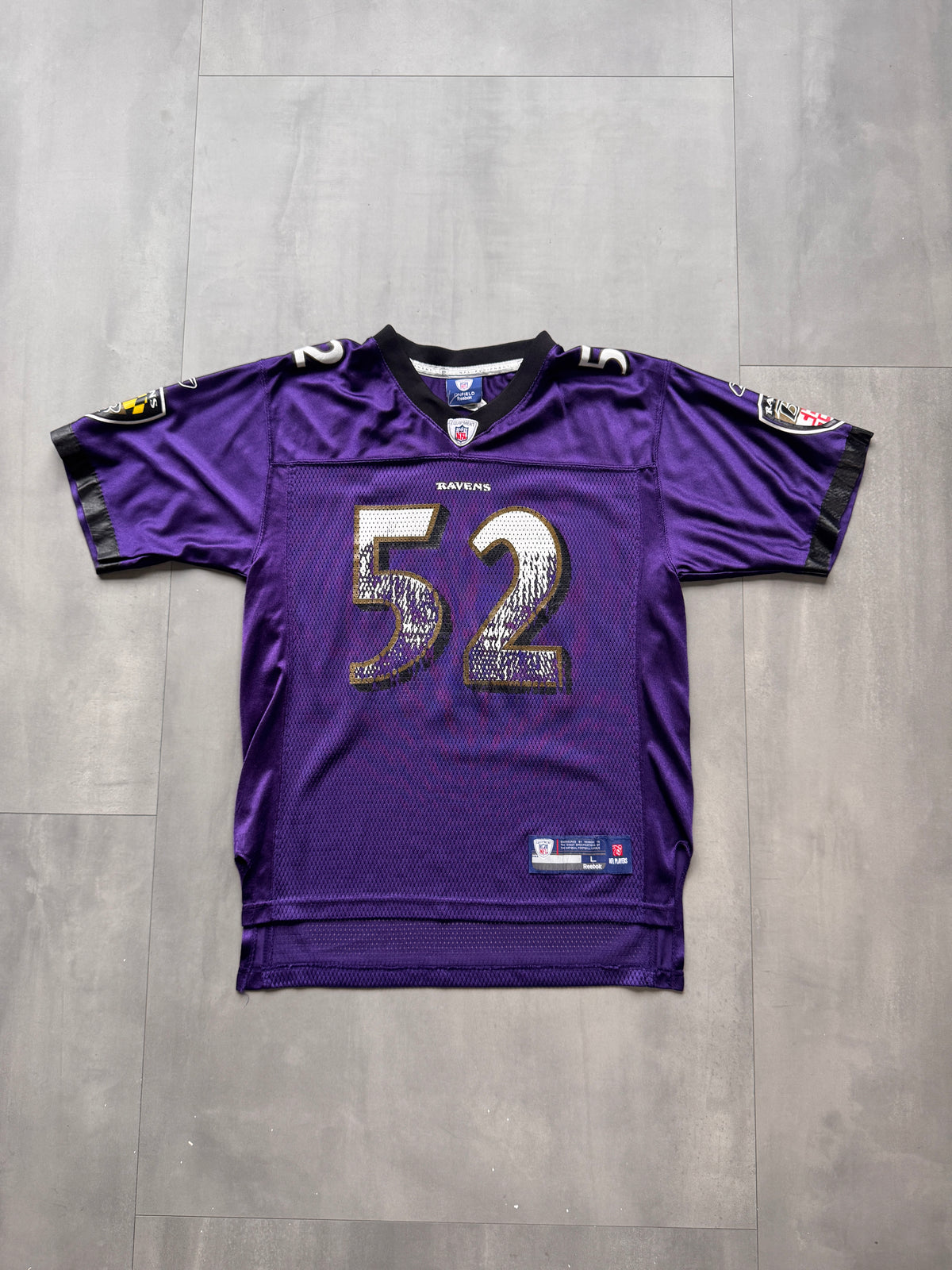 VINTAGE REEBOK NFL BALTIMORE RAVENS 'RAY LEWIS' JERSEY - XS