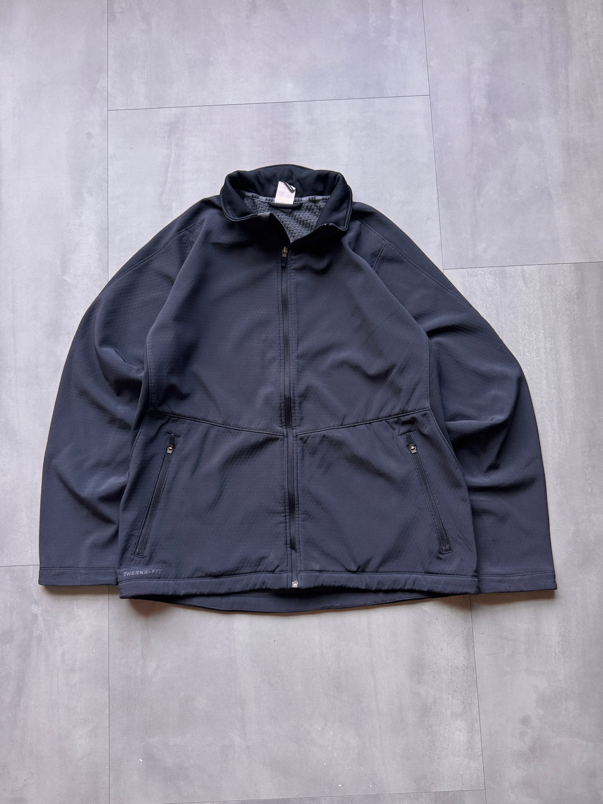 VINTAGE NIKE BLACK TRACK JACKET - XL