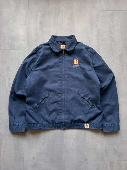 VINTAGE CARHARTT NAVY TWILL JACKET - L