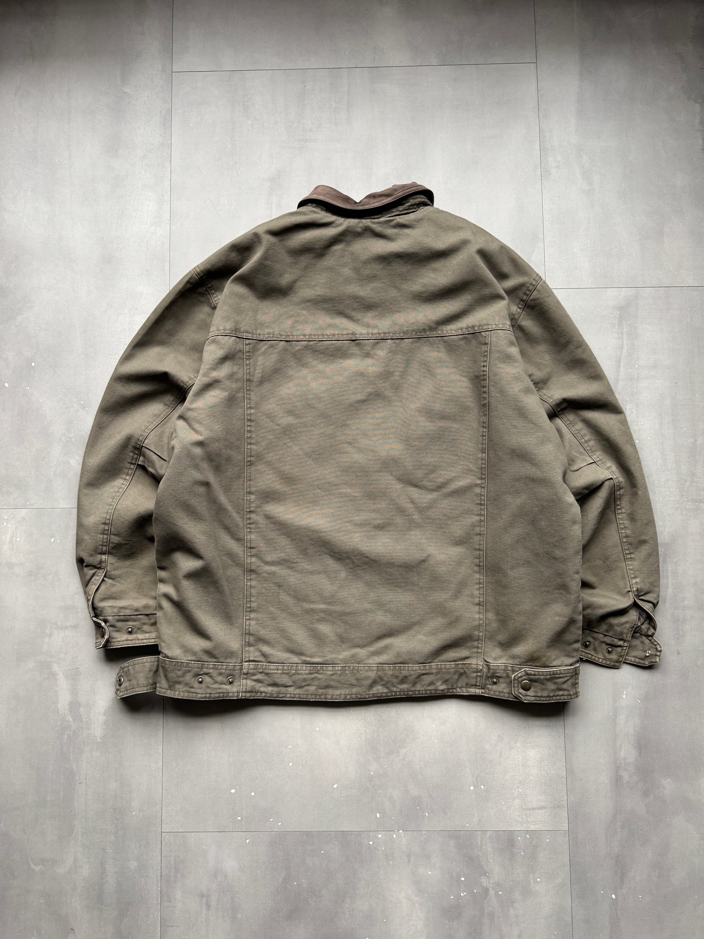 VINTAGE GREEN/GREY WORK JACKET - XL