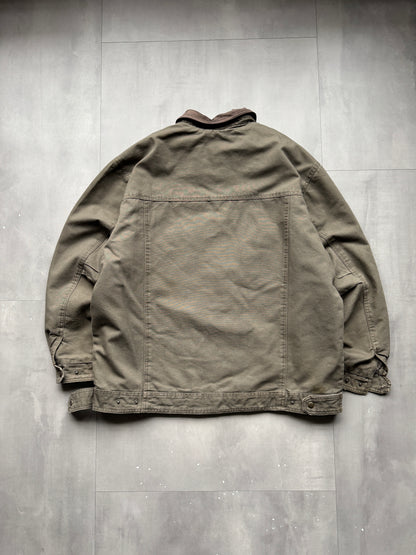 VINTAGE GREEN/GREY WORK JACKET - XL