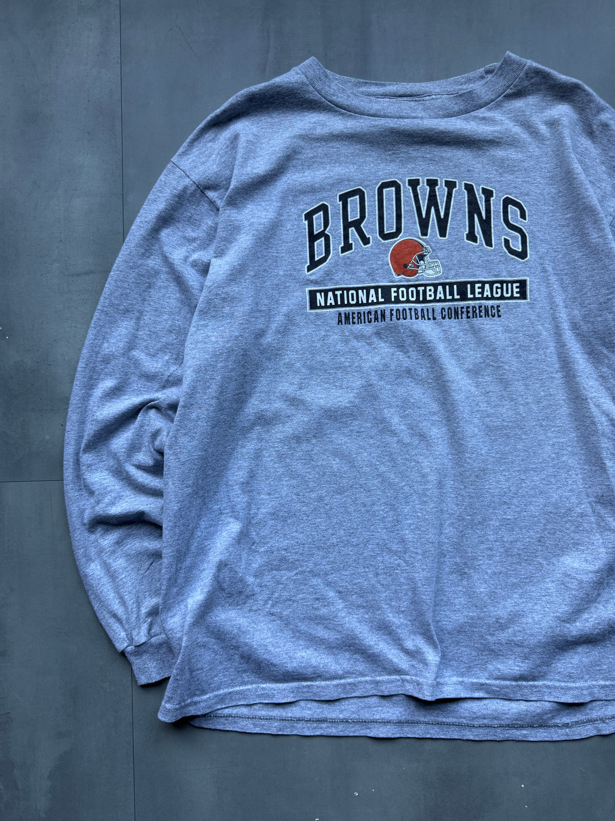 VINTAGE NFL CLEVELAND BROWNS GREY LONGSLEEVE - XL
