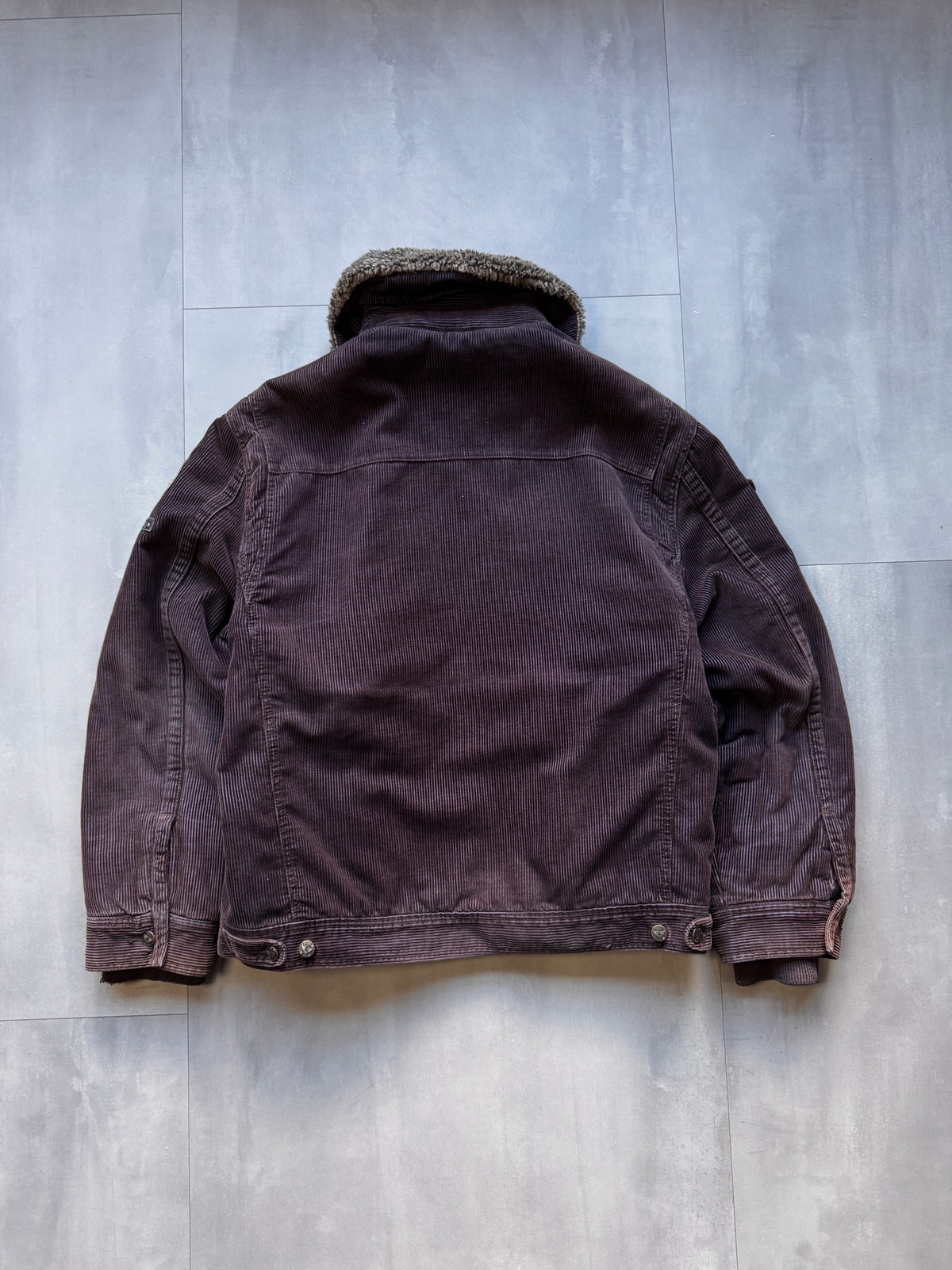 VINTAGE PALL MALL BROWN CORDUROY JACKET WITH SHERPA COLLAR - XLARGE