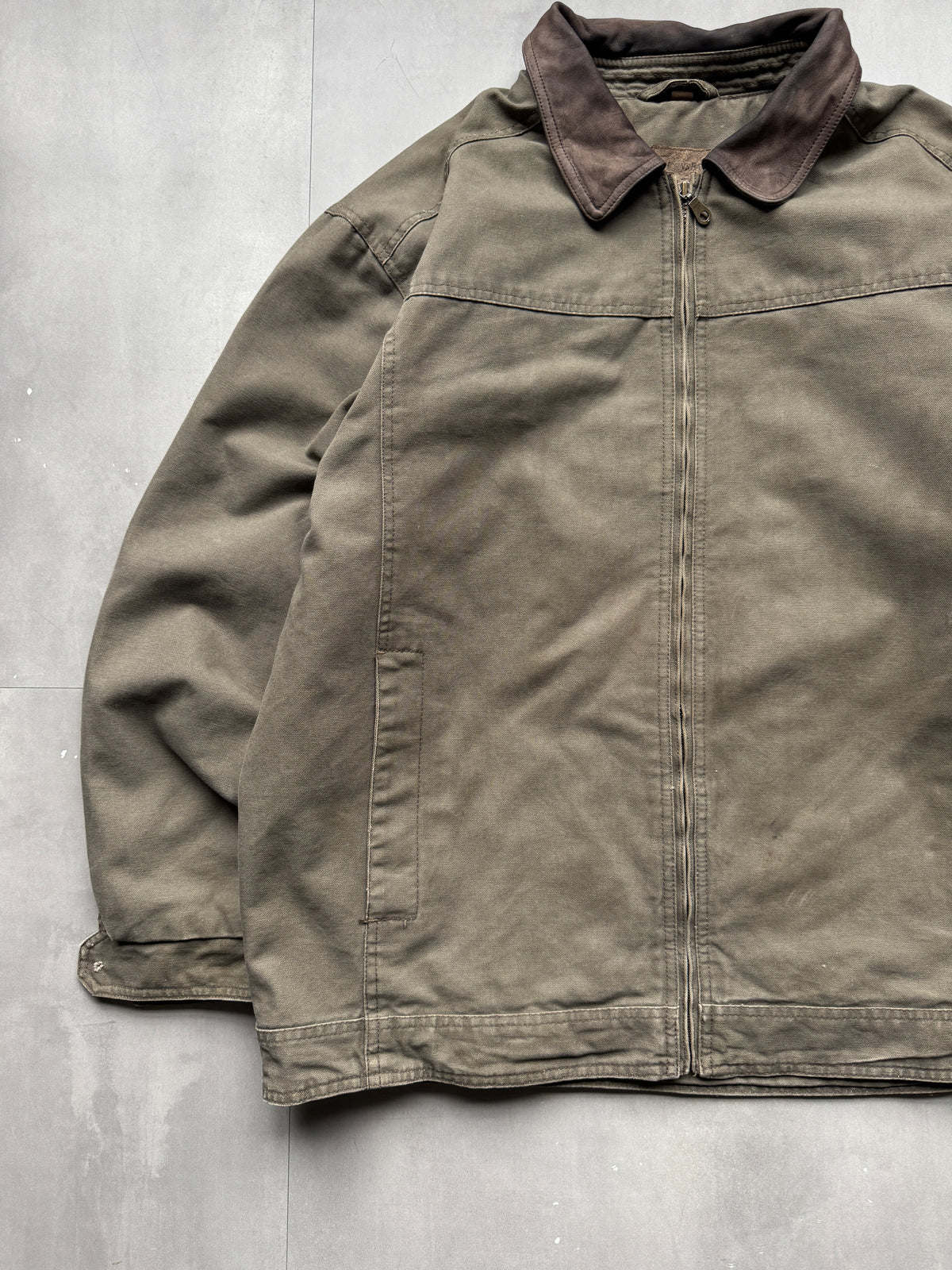VINTAGE GREEN/GREY WORK JACKET - XL