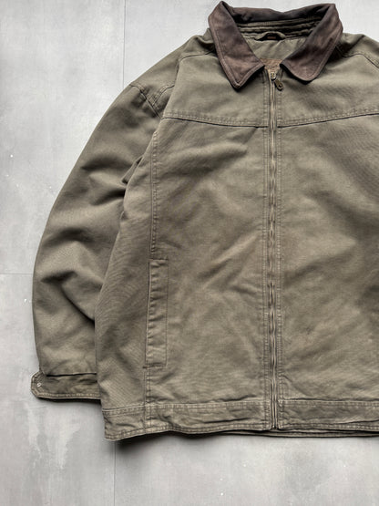 VINTAGE GREEN/GREY WORK JACKET - XL