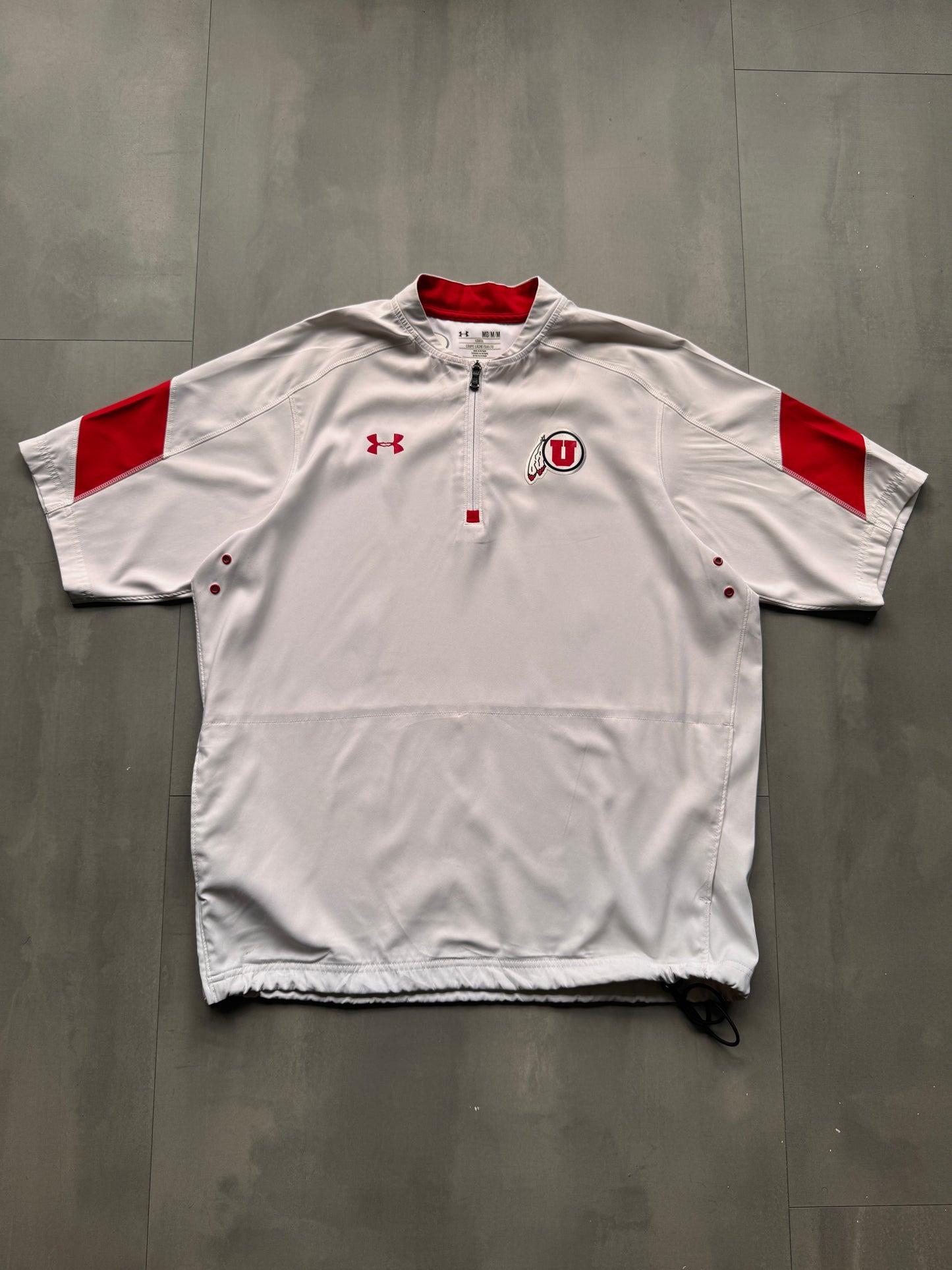 VINTAGE UNDERARMOUR UTAH UTES WHITE SPORT TEE - L