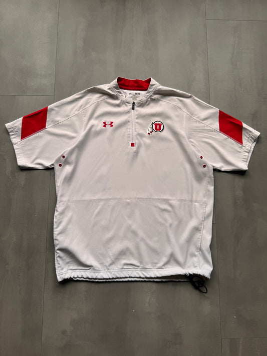 VINTAGE UNDERARMOUR UTAH UTES WHITE SPORT TEE - L