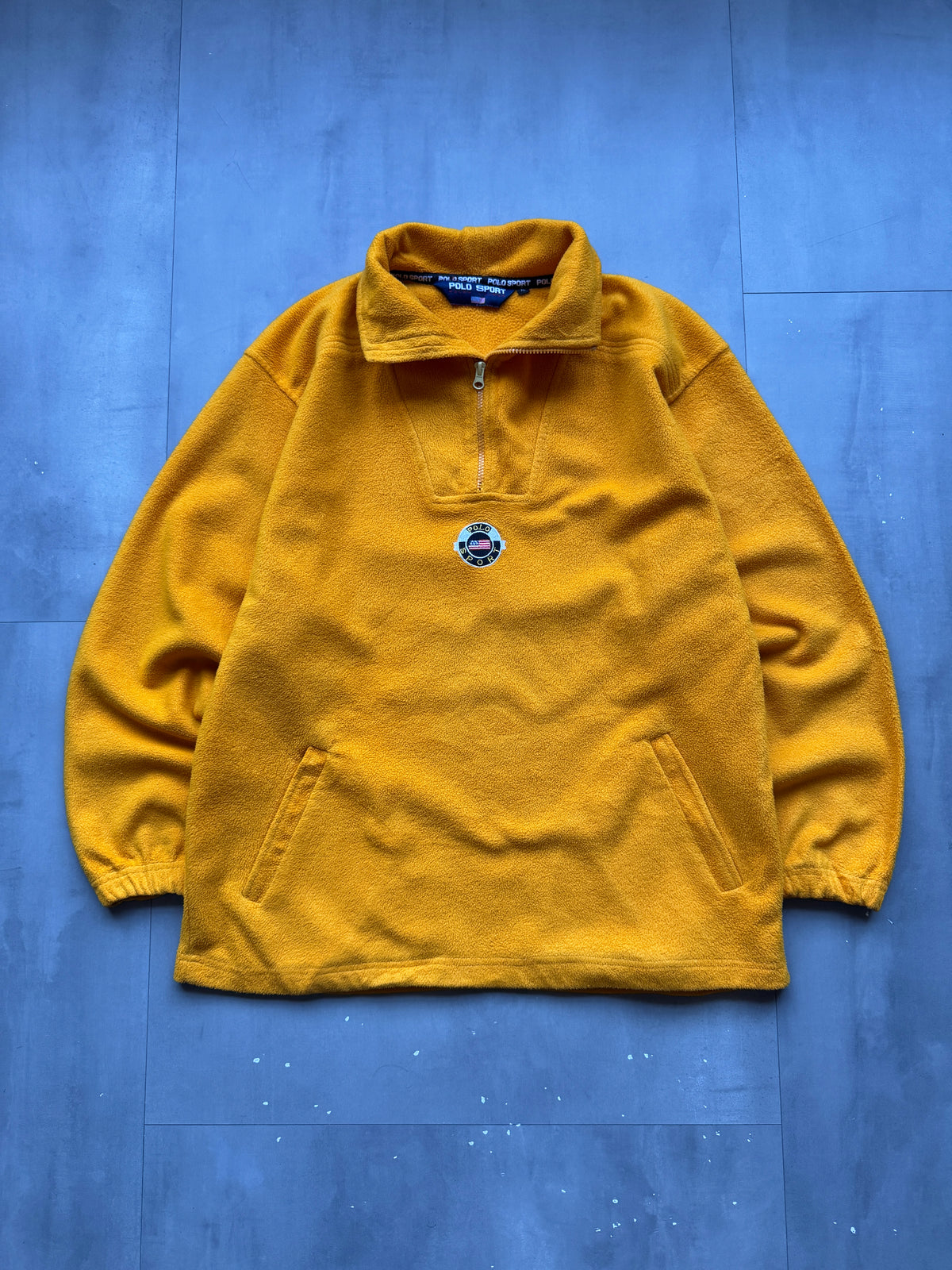 VINTAGE RALPH LAUREN POLO SPORT YELLOW FLEECE SWEATER - XL