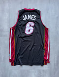 VINTAGE ADIDAS NBA MIAMI HEAT LEBRON JAMES BLACK JERSEY - XXL