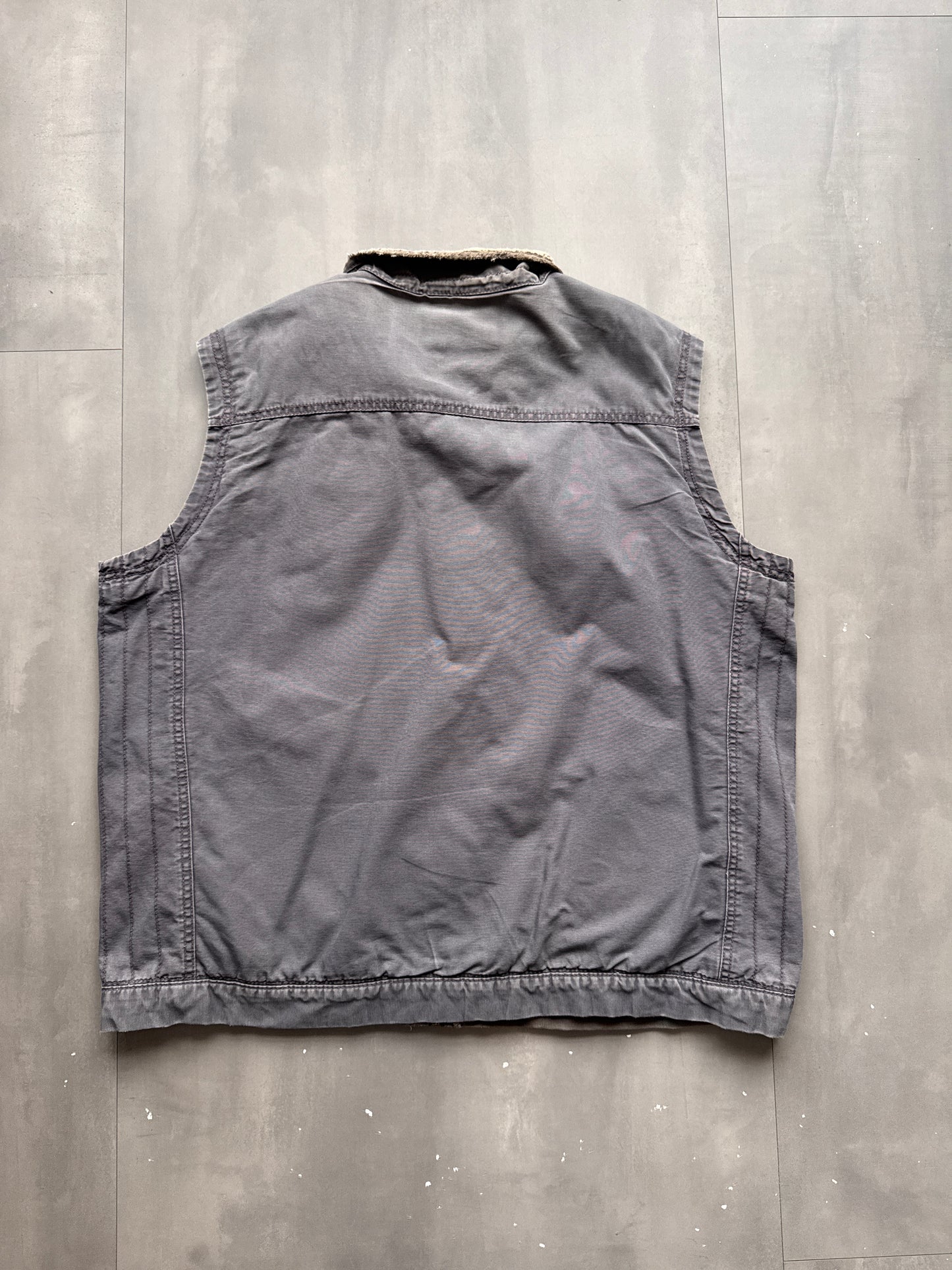 VINTAGE OUTDOOR LIFE GREY SHERPA LINED WORK GILET- XL