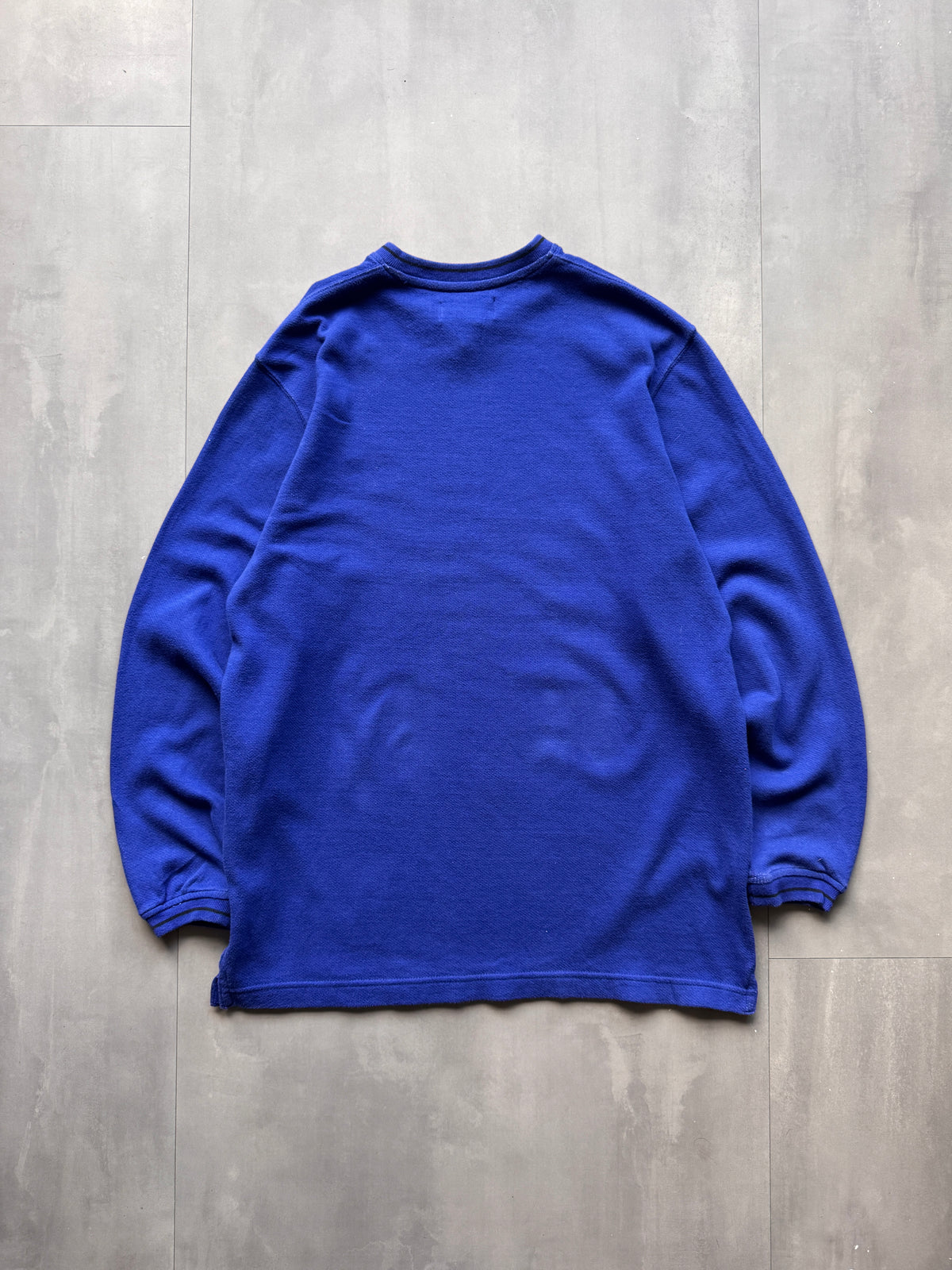 VINTAGE CHAPS BY RALPH LAUREN BLUE V-NECK KNIT SWEATER - LARGE