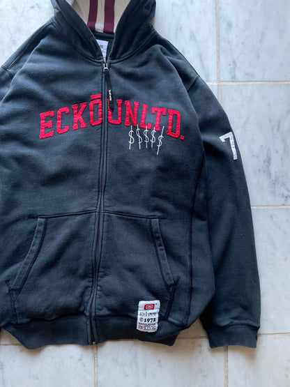 ECKO UNLTD. '93 TILL INFINITY' DARK GREY ZIP UP HOODIE - XLARGE