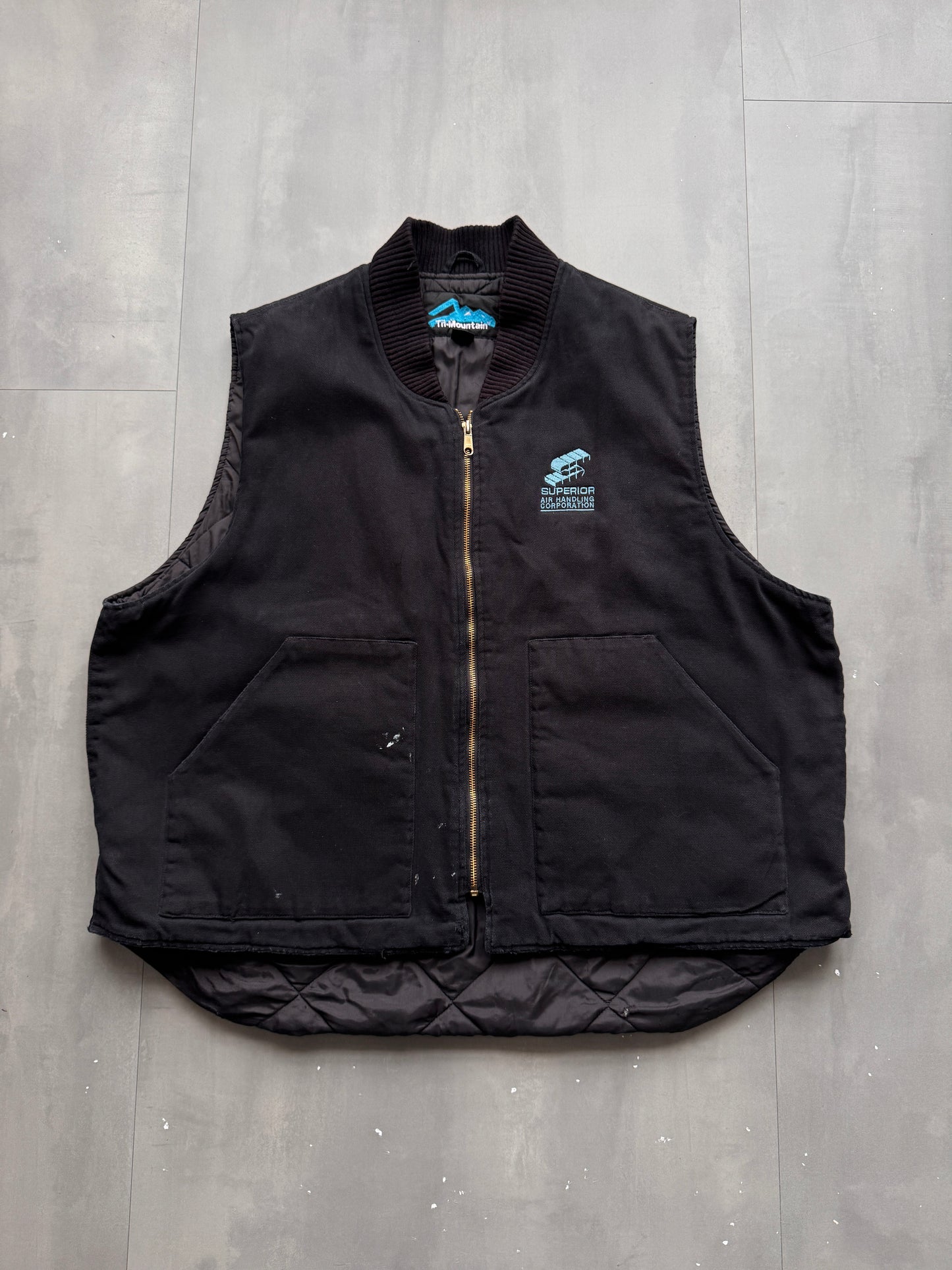 VINTAGE TRI-MOUNTAIN BLACK WORK GILET - XXL