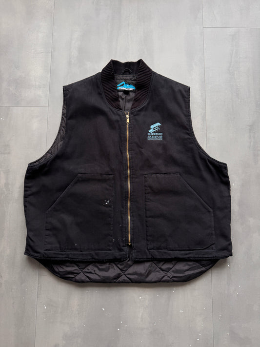 VINTAGE TRI-MOUNTAIN BLACK WORK GILET - XXL