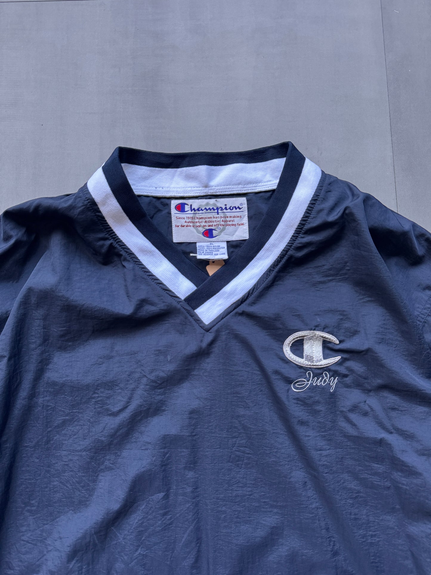 VINTAGE CHAMPION NAVY WINDBREAKER - XL