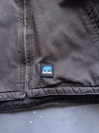 VINTAGE BERNE BROWN SHERPA LINED ACTIVE JACKET - M
