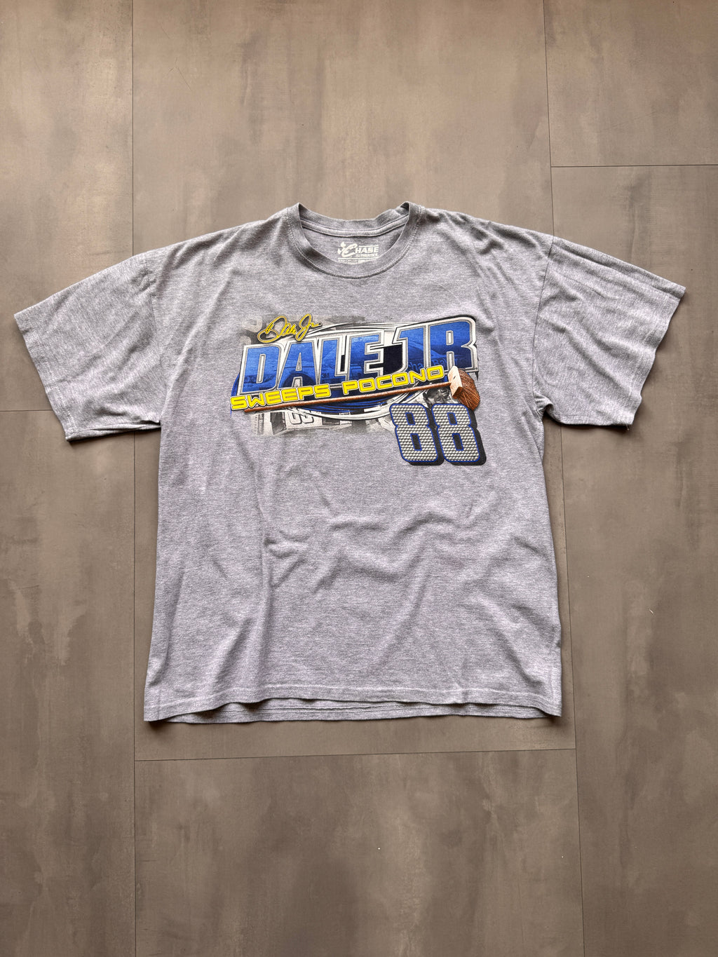 VINTAGE NASCAR DALE JR GREY TEE - L