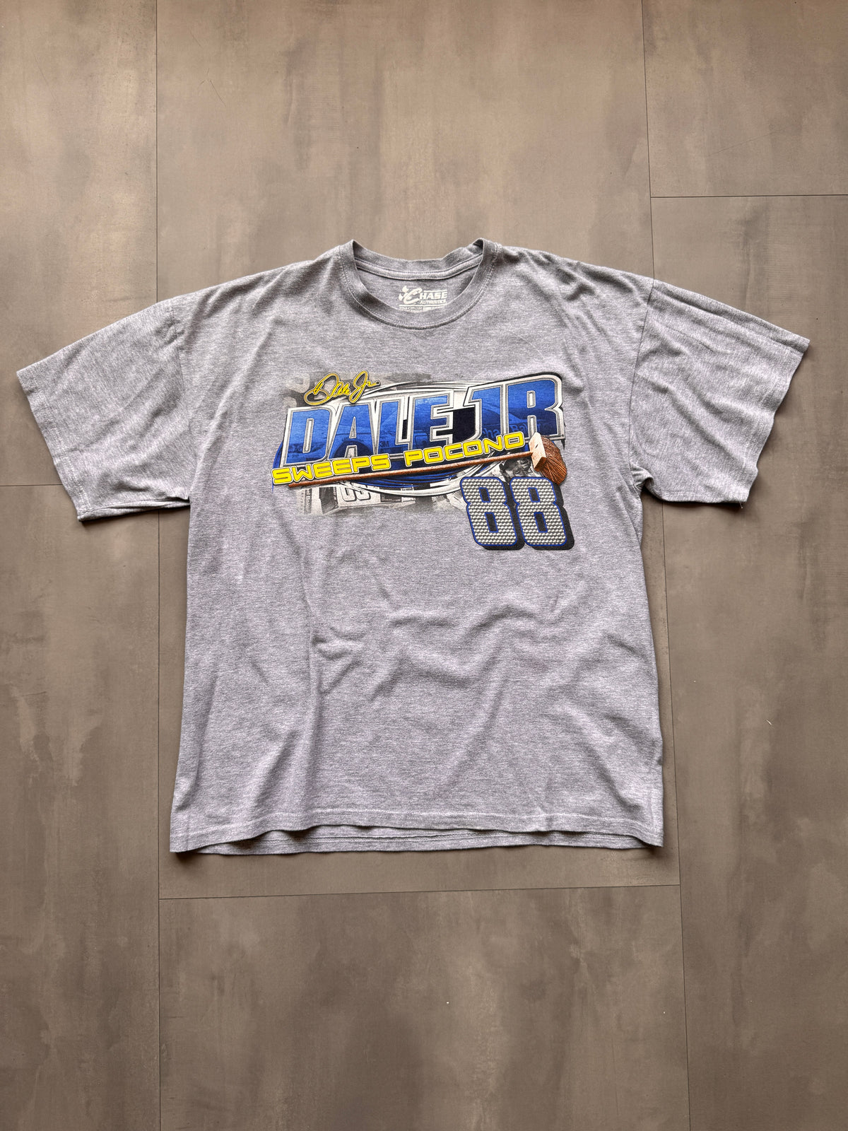 VINTAGE NASCAR DALE JR GREY TEE - L