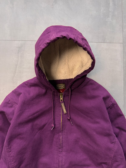 VINTAGE SCHMIDT SHERPA LINED LILAC ACTIVE JACKET - LARGE