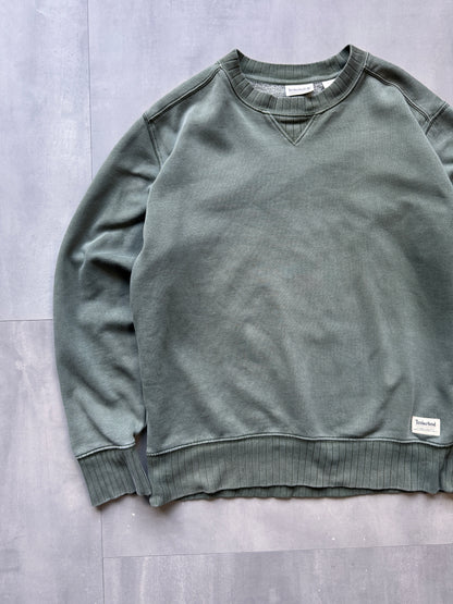 VINTAGE TIMBERLAND GREEN FADED SWEATER - LARGE