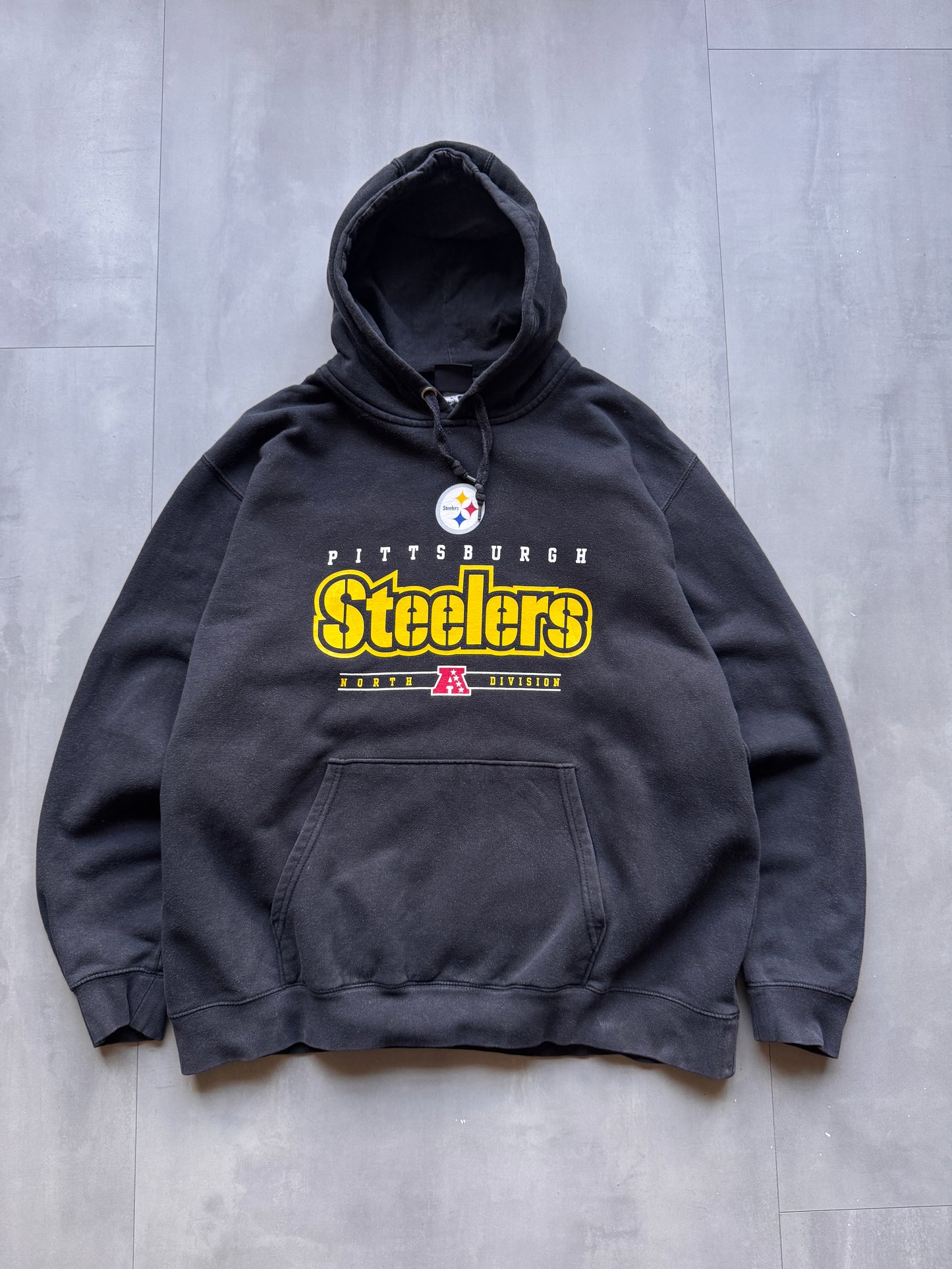 VINTAGE NFL PITTSBURGH STEELERS BLACK HOODIE - XL