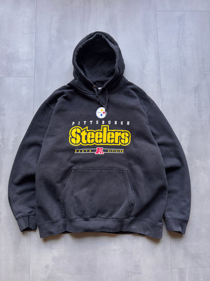 VINTAGE NFL PITTSBURGH STEELERS BLACK HOODIE - XL
