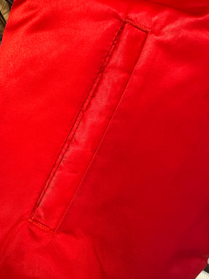 VINTAGE NHL STARTER DETROIT RED WINGS RED SATIN BOMBER JACKET - L