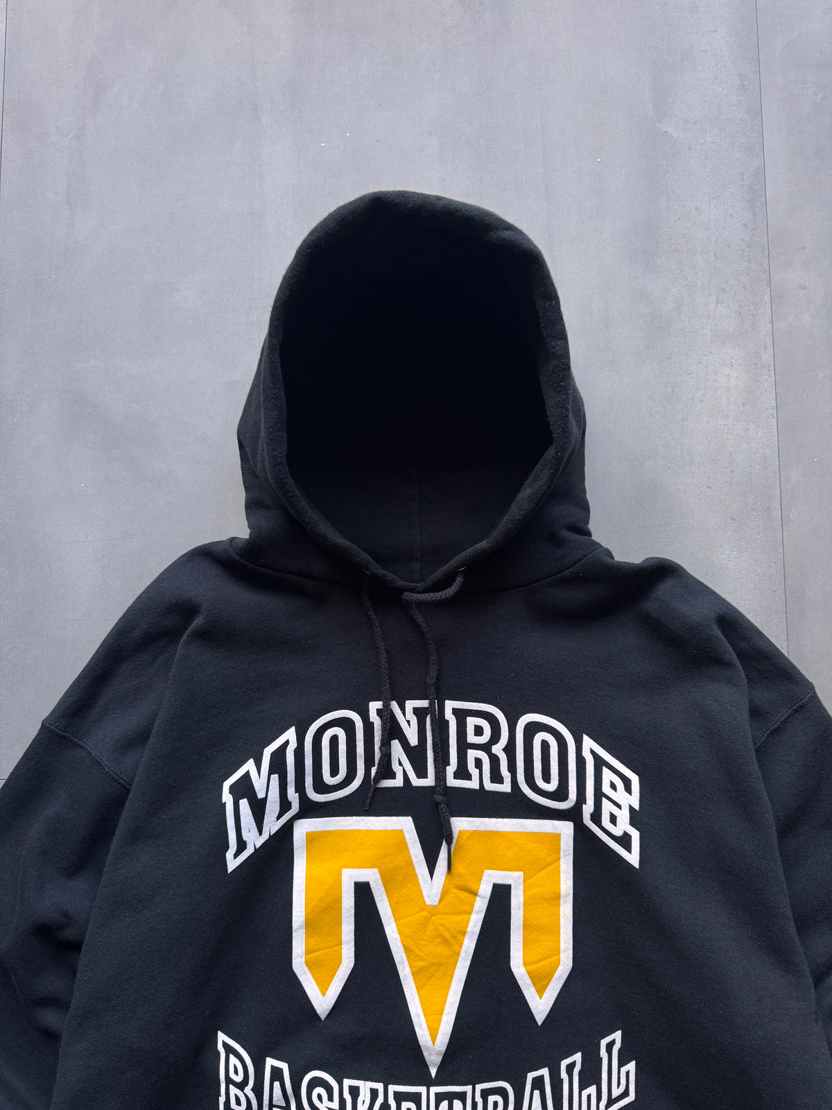 VINTAGE LEE MONROE BASKETBALL BLACK HEAVYWEIGHT HOODIE - LARGE