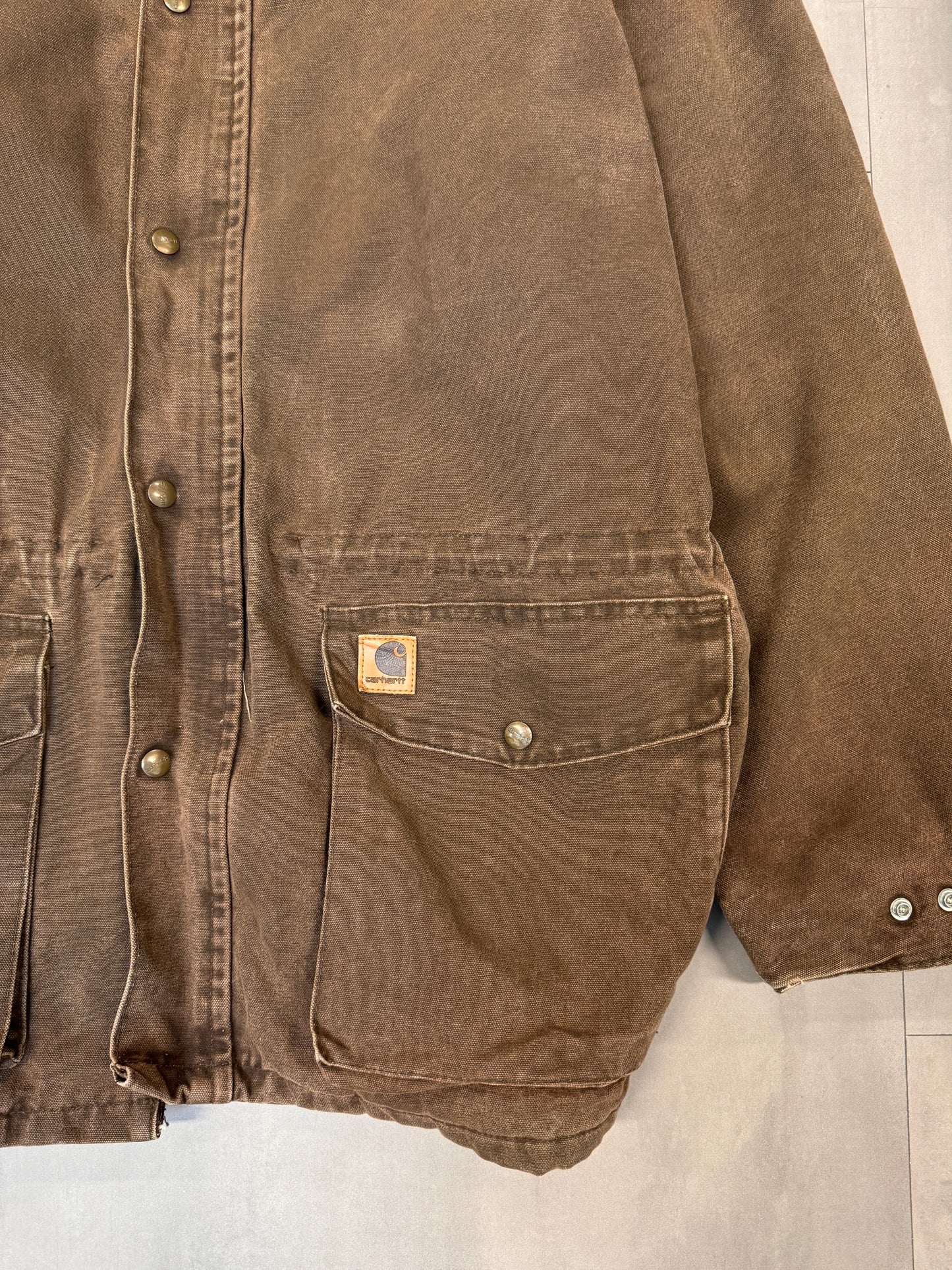 CARHARTT FADED BROWN TALL HUNTING JACKET - XXLARGE