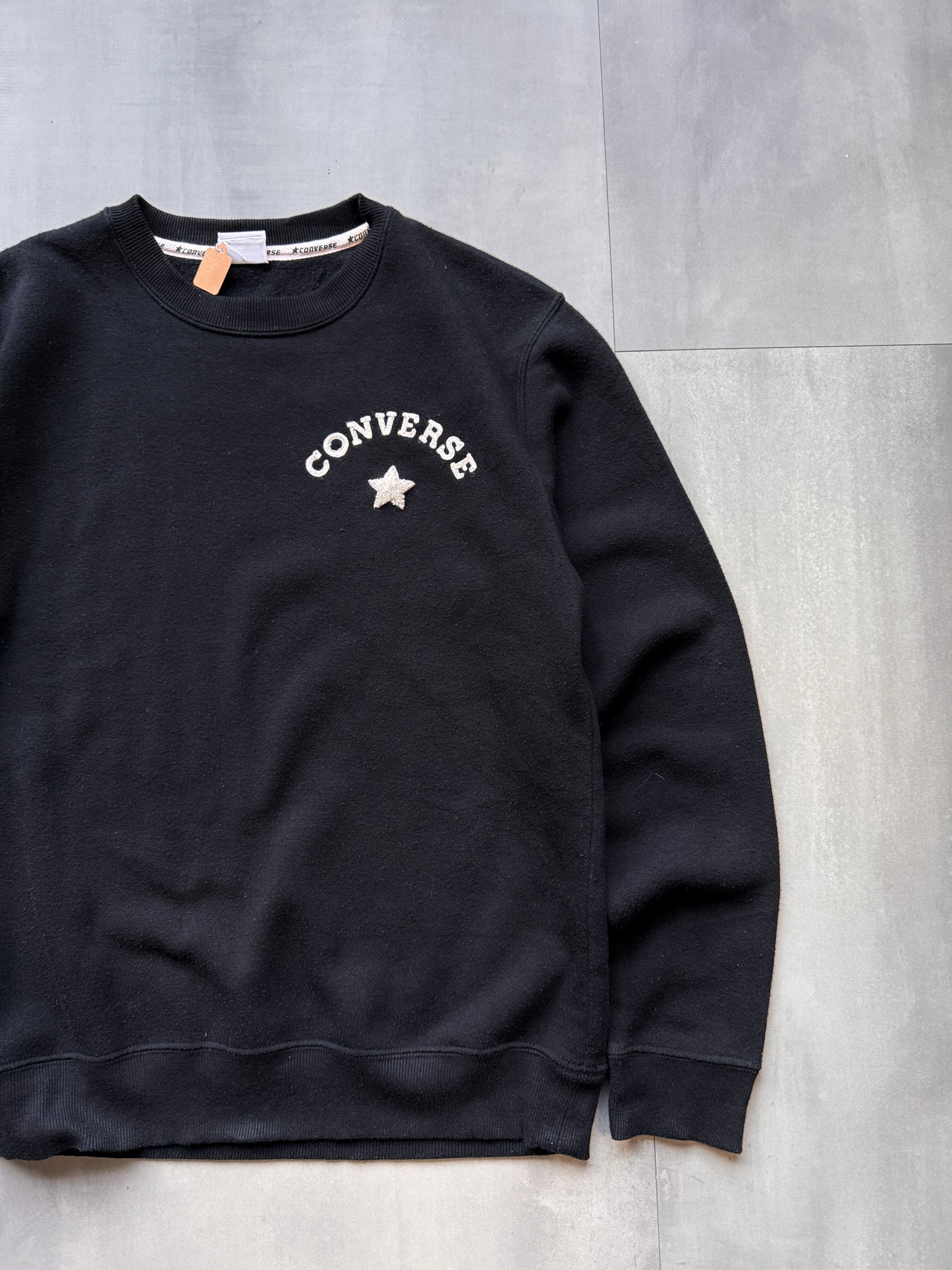 VINTAGE CONVERSE BLACK SWEATER - SMALL