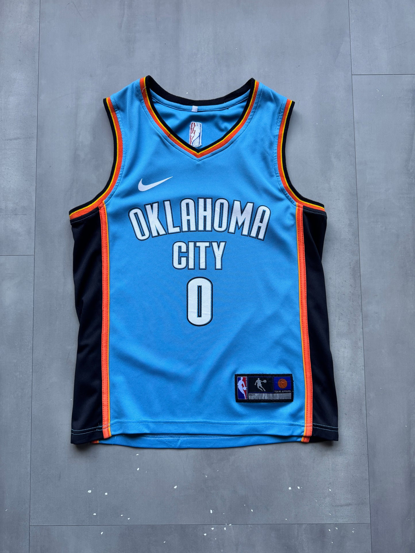 VINTAGE BOOTLEG NIKE NBA OKLAHOMA CITY THUNDER BLUE WESTBROOK JERSEY - XS