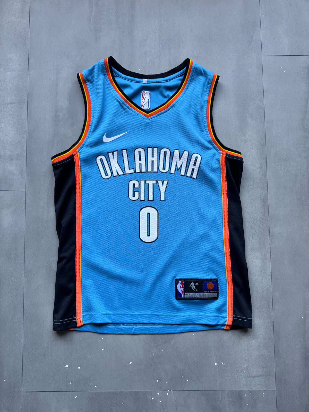 VINTAGE BOOTLEG NIKE NBA OKLAHOMA CITY THUNDER BLUE WESTBROOK JERSEY - XS