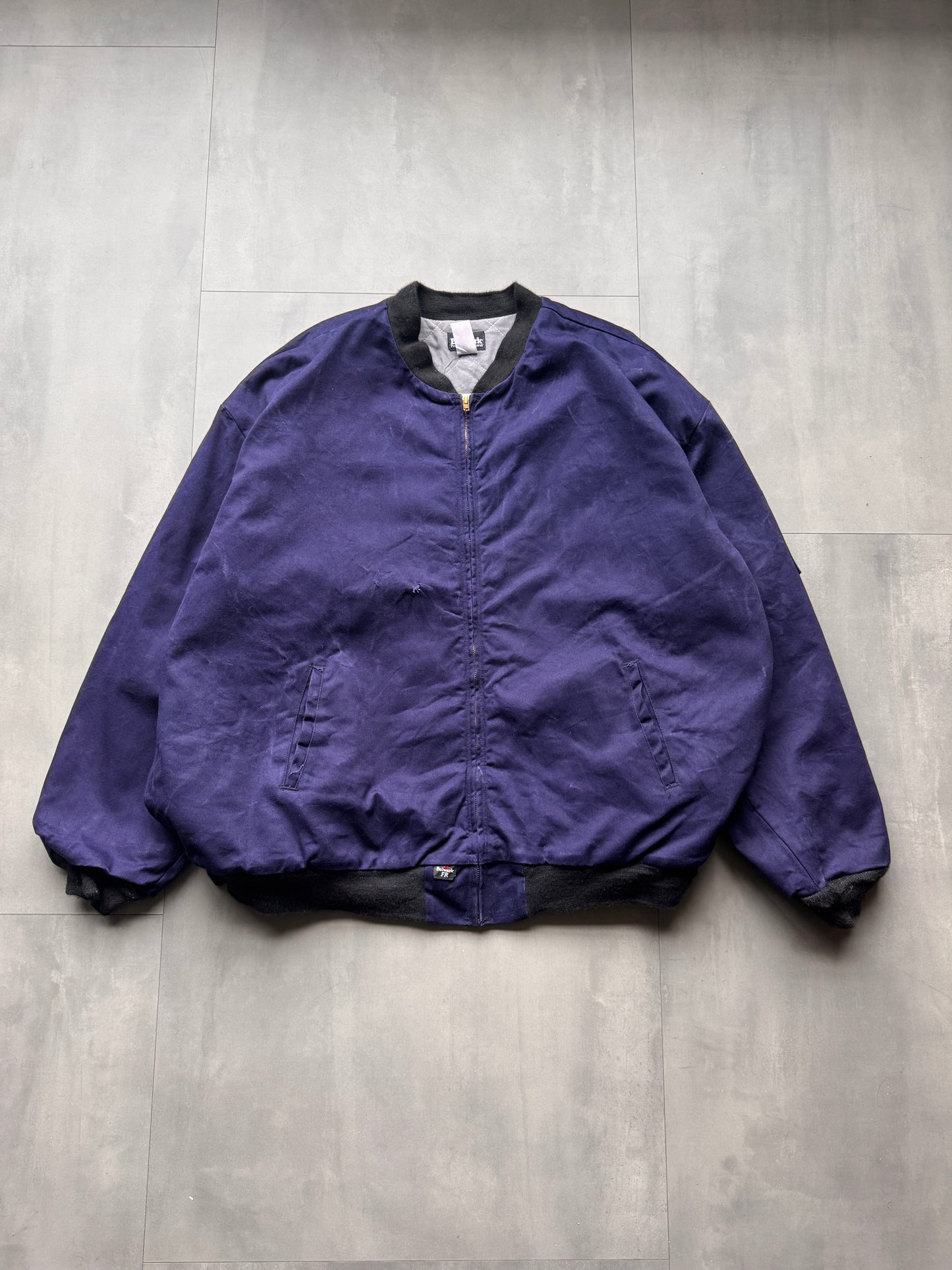 VINTAGE BULLWARK FIRE RESISTANT WORK BOMBER JACKET - 4XLARGE