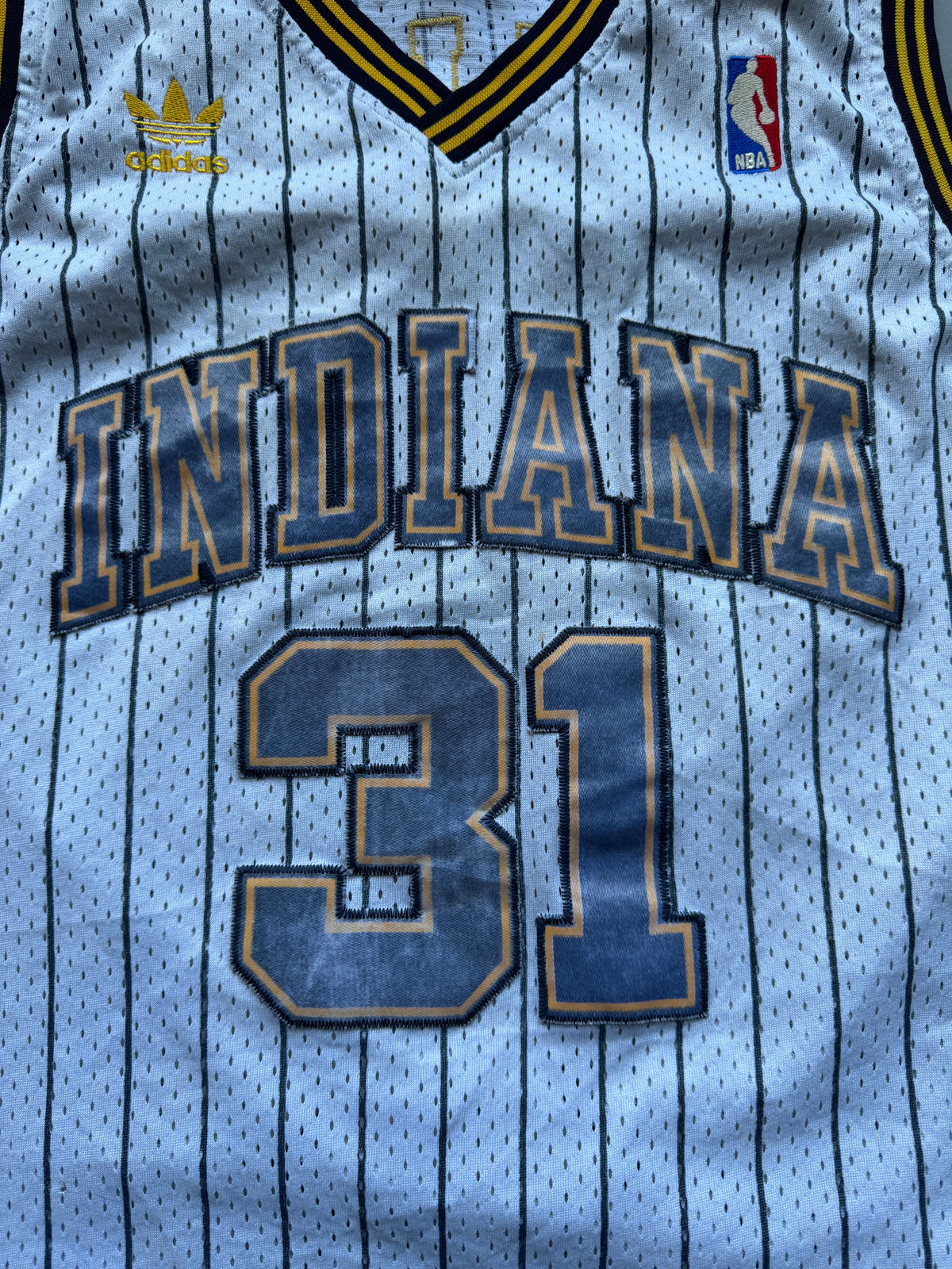 VINTAGE ADIDAS INDIANA PACERS 90s WHITE REGGIE MILLER JERSEY - L
