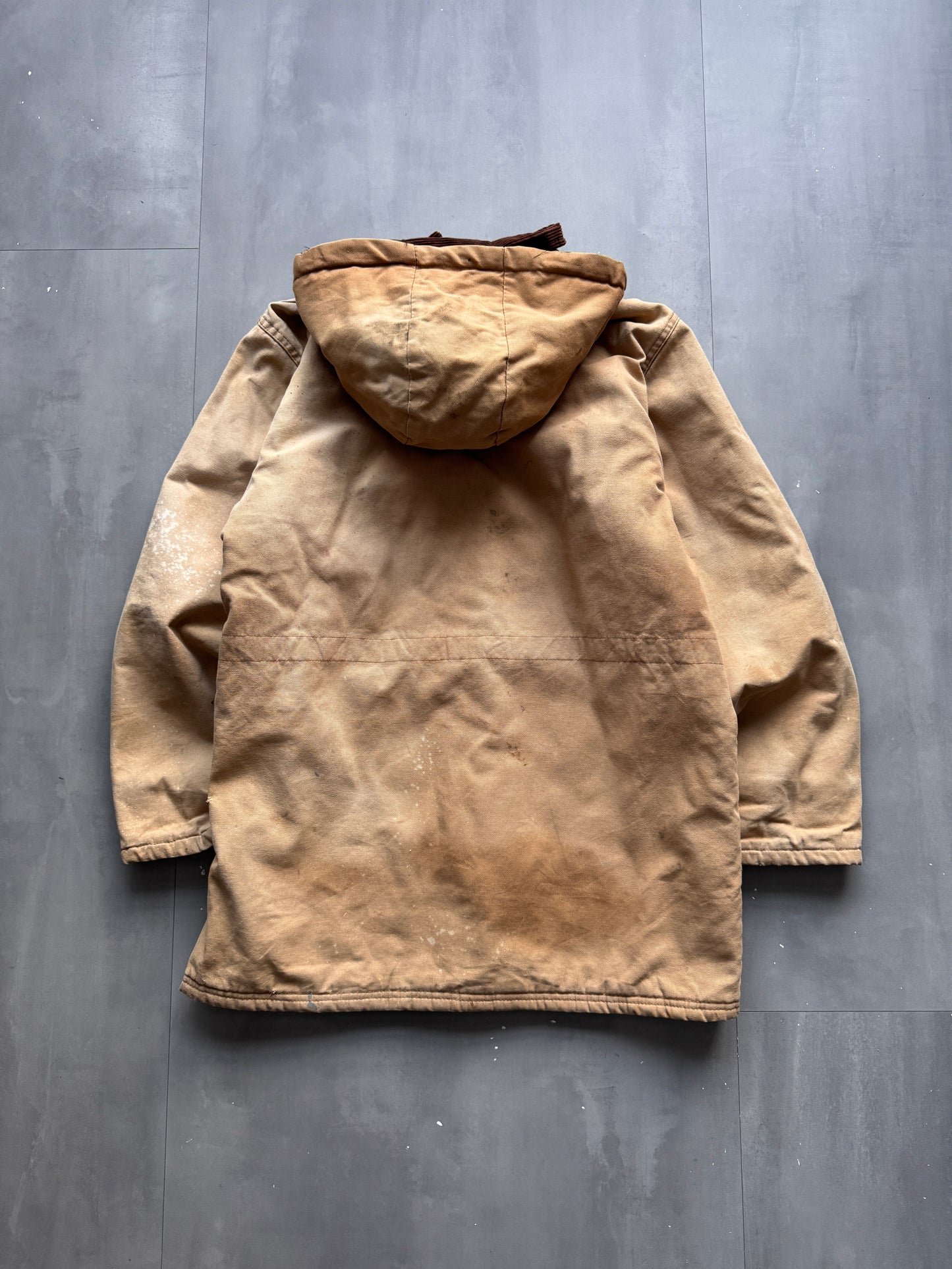 VINTAGE WORK KING TAN HOODED WORK JACKET - M