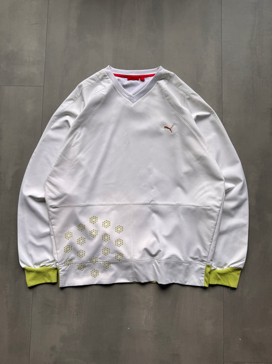 VINTAGE PUMA WHITE WINDBREAKER - M