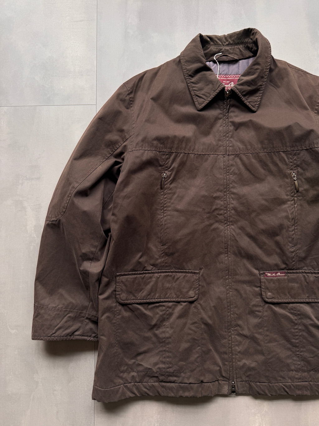 VINTAGE MARLBORO CLASSICS BROWN TRENCHCOAT - L
