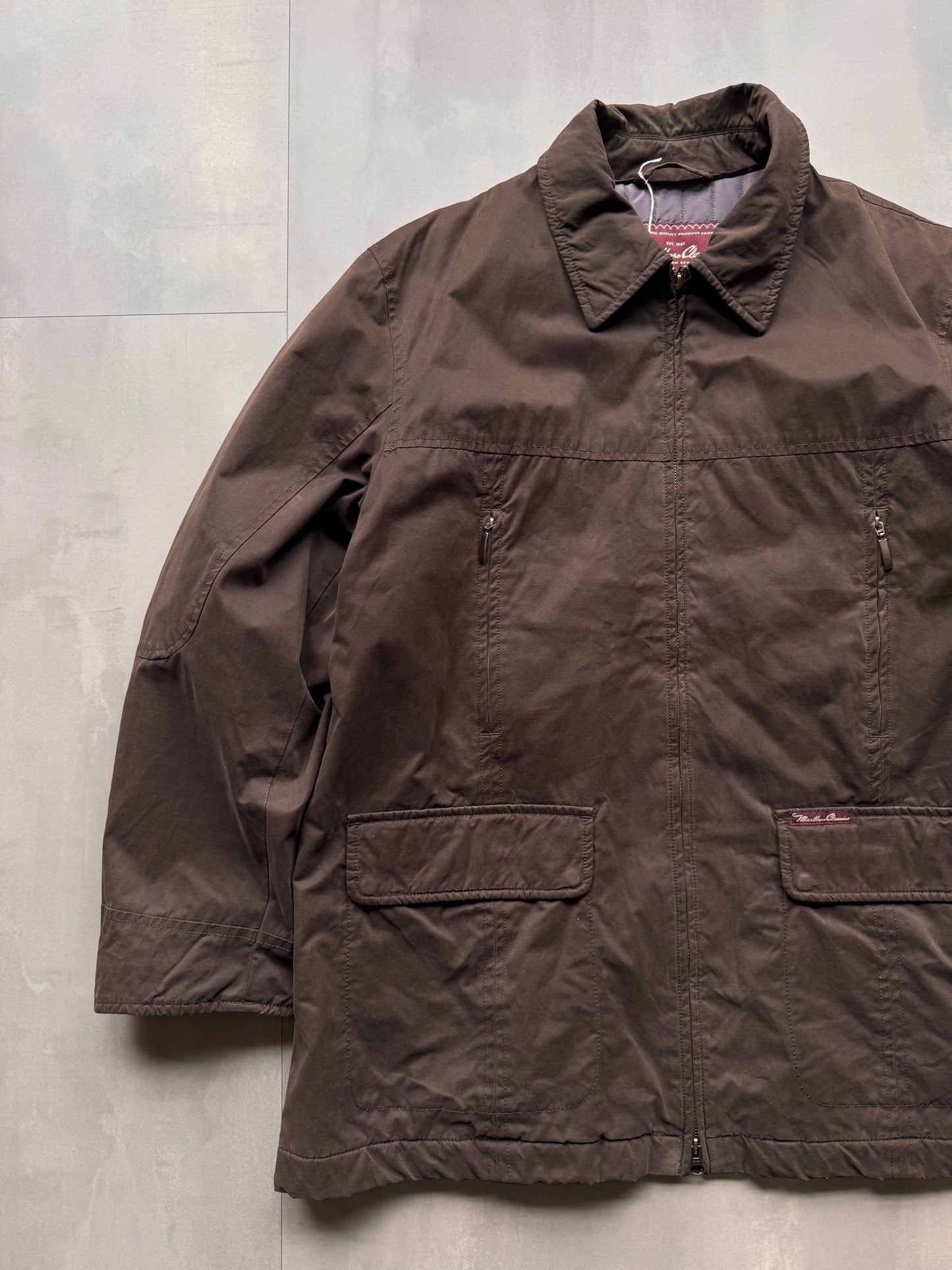 VINTAGE MARLBORO CLASSICS BROWN TRENCHCOAT - L