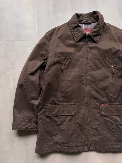 VINTAGE MARLBORO CLASSICS BROWN TRENCHCOAT - L