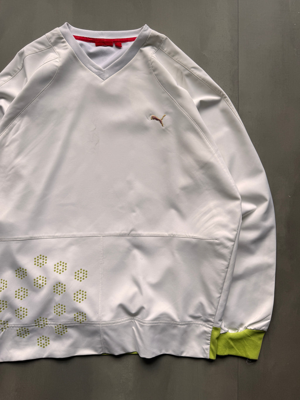 VINTAGE PUMA WHITE WINDBREAKER - M