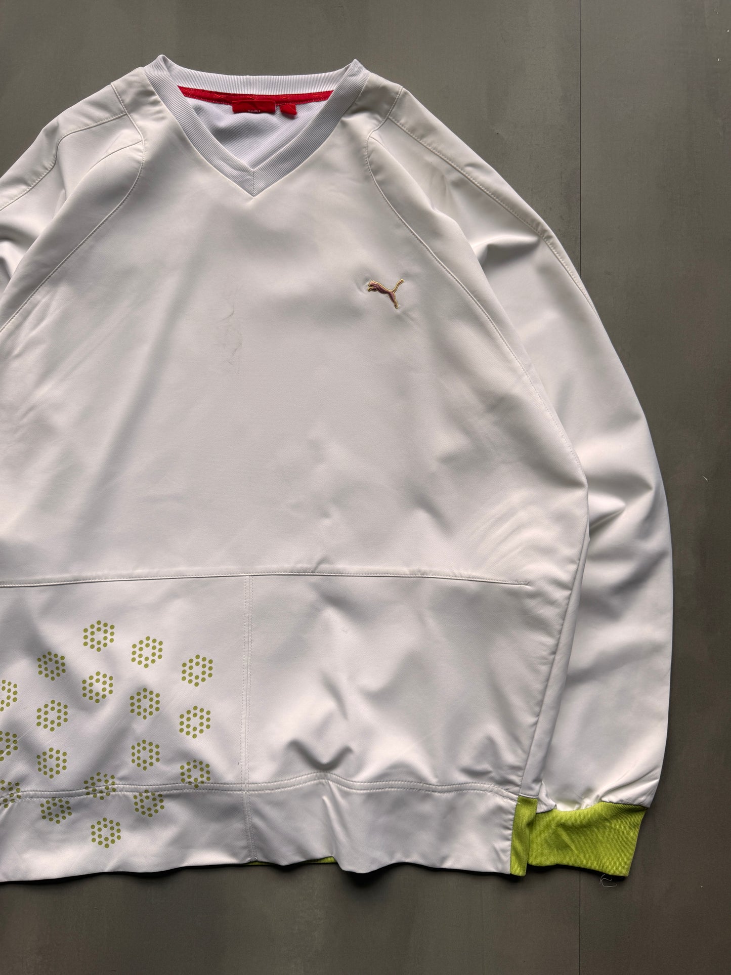 VINTAGE PUMA WHITE WINDBREAKER - M