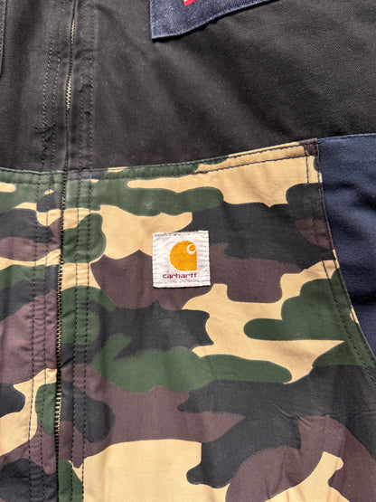VINTAGE CARHARTT REWORKED CAMO PATTERN ACTIVE JACKET - L