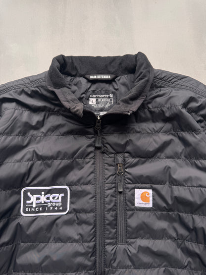 VINTAGE CARHARTT BLACK DOWN PUFFER JACKET - L