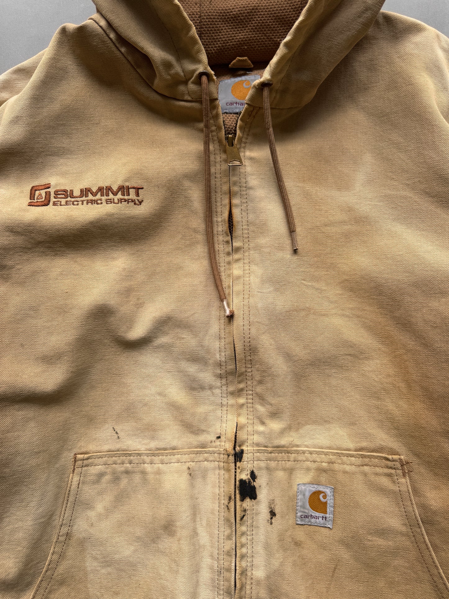 VINTAGE CARHARTT TAN FADED ACTIVE JACKET - XL