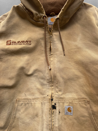 VINTAGE CARHARTT TAN FADED ACTIVE JACKET - XL
