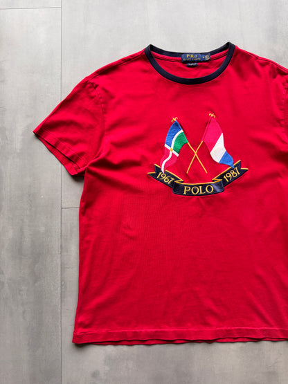 VINTAGE RALPH LAUREN POLO RED TEE - M