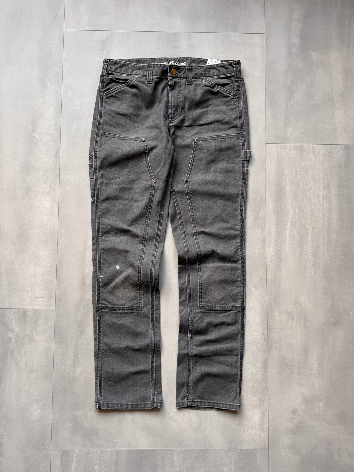 VINTAGE CARHARTT DOUBLE KNEE GREY CARPENTER PANTS - 30
