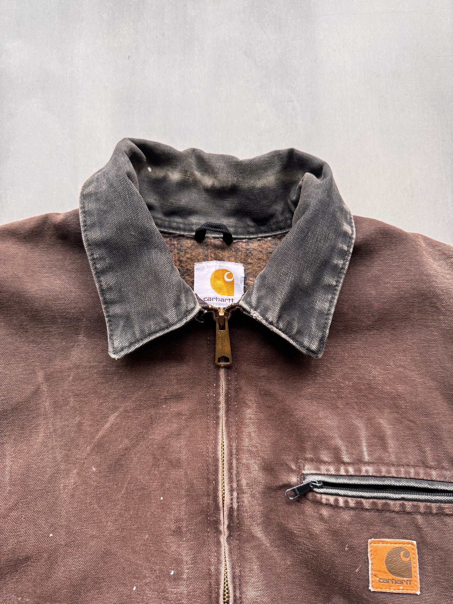 VINTAGE CARHARTT BROWN DETROIT JACKET - L